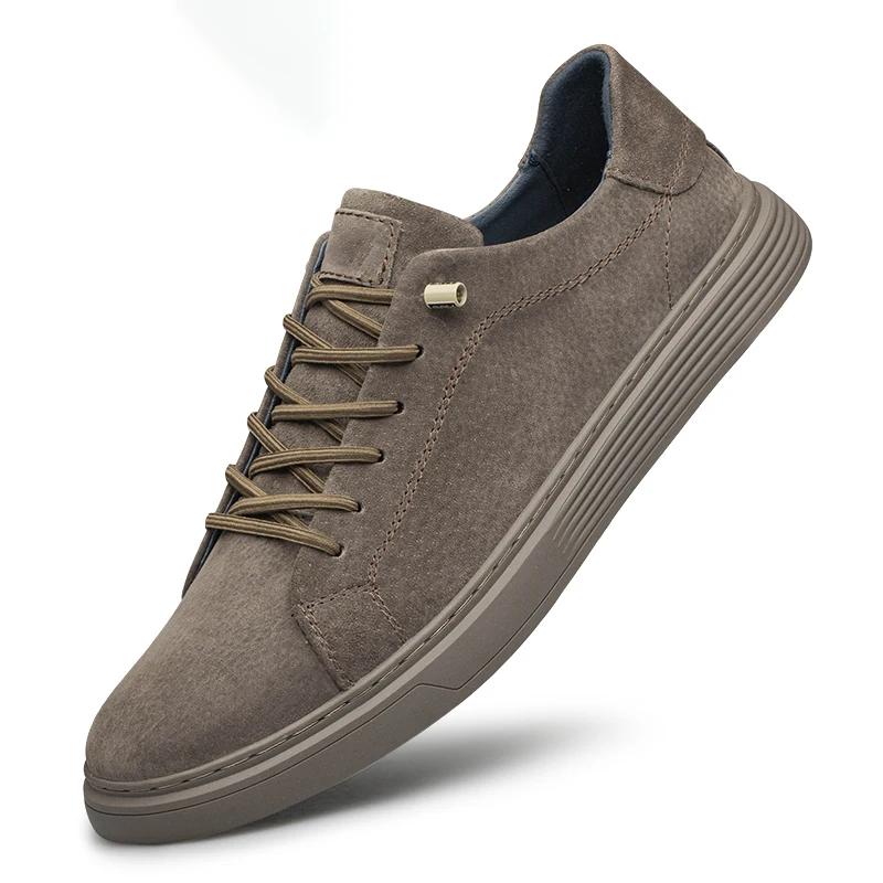 Italienska Herr Utomhus Antihalk Helt Tillverkade Oxford-skor Äkta Läder Platt Designade Bräde-skor Retro Casual Läder Gångskor