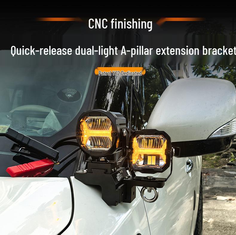 Nissan Patrol Y62 LED Spotlight Quick-Release A-Pillar Bracket