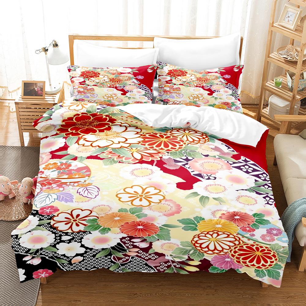 

Red Floral Printing Bedding Set Lovers Rose Duvet Cover Girl Children Down Duvet Bedding Set King/queen Duvet Set EU single(135x200cm)
