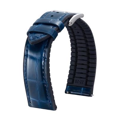 BINLUN Leather Watch Quick Crocodile Pattern Watch Band with Silicone Breathable Replacement Strap for Men and 20mm Strap, Release, Interior, Women,