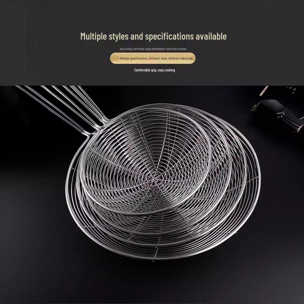 Large Stainless Steel Mesh Skimmer for Frying and Dumpling Straining