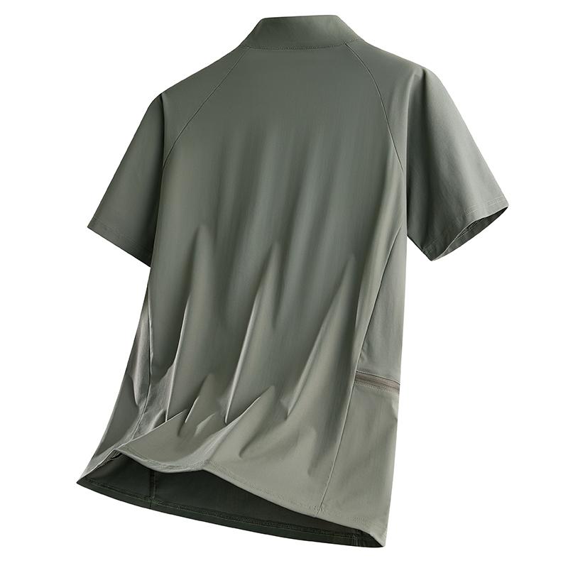 Seamless Ice Silk POLO Shirt Quick-drying Thin Transparent Ice Silk Casual Short Sleeve