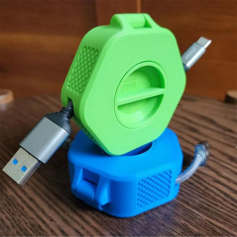 Organizador de Cabos Caixa Enrolador Giratória de Cabos Plástico Portátil Estojo de Armazenamento de Fios Armazenamento de Fio de Mouse Fio de Fone de Ouvido Escritório Casa