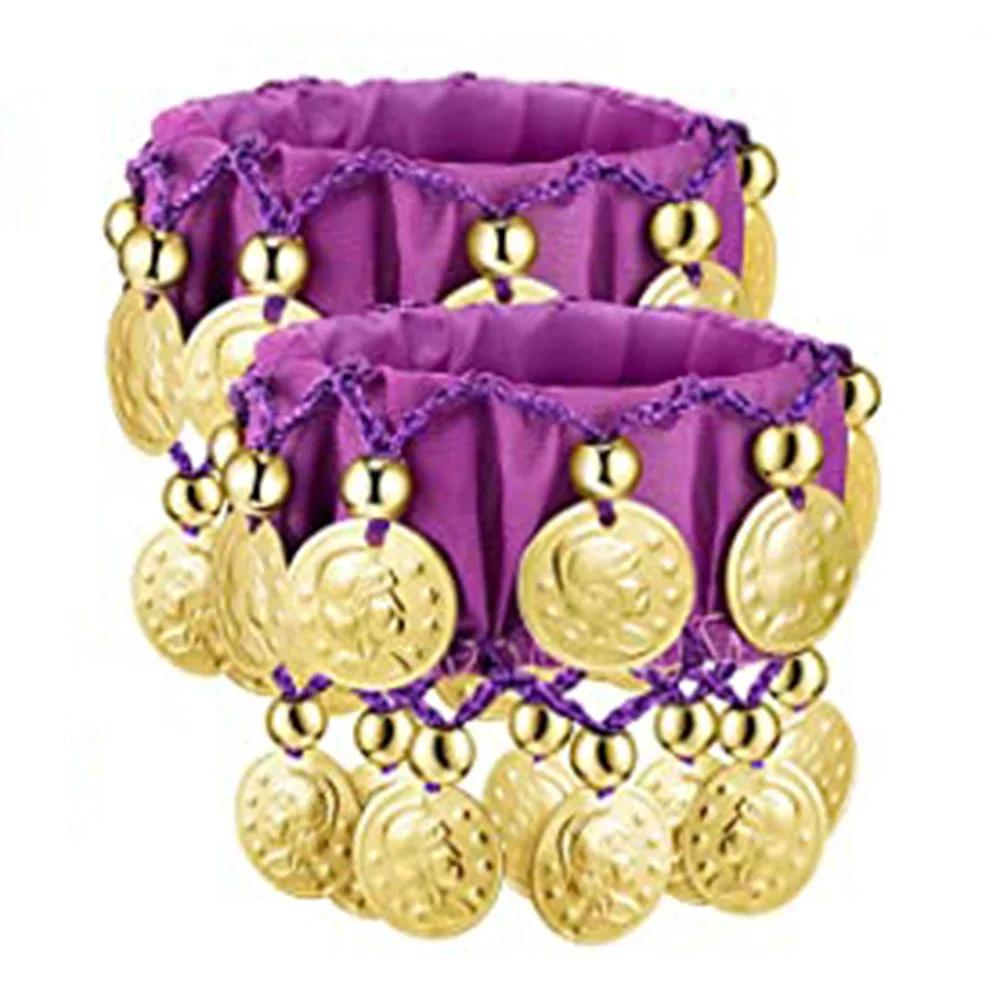 A Pair Of Bracelets Performance Costumes Props and Accessories Indian Belly Dance Bracelets Wrist Ankle Cuffs Bracelets Women