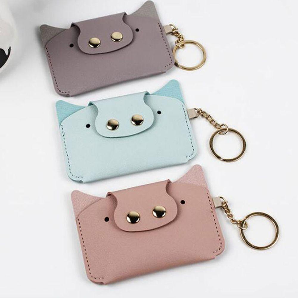 

Key Chain Small Gift Animal Cartoon Pig Wallet Student Wallet Wallet Buckle Girls Card Holder чёрный