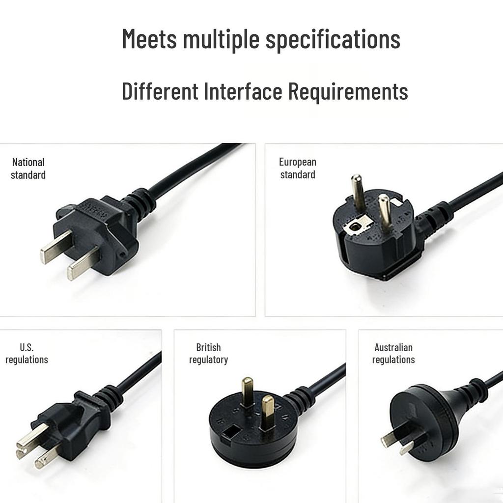 Durable Y-Shaped Power Cord for Desktops, Servers, and Projectors with Three-Hole National Standard Plug