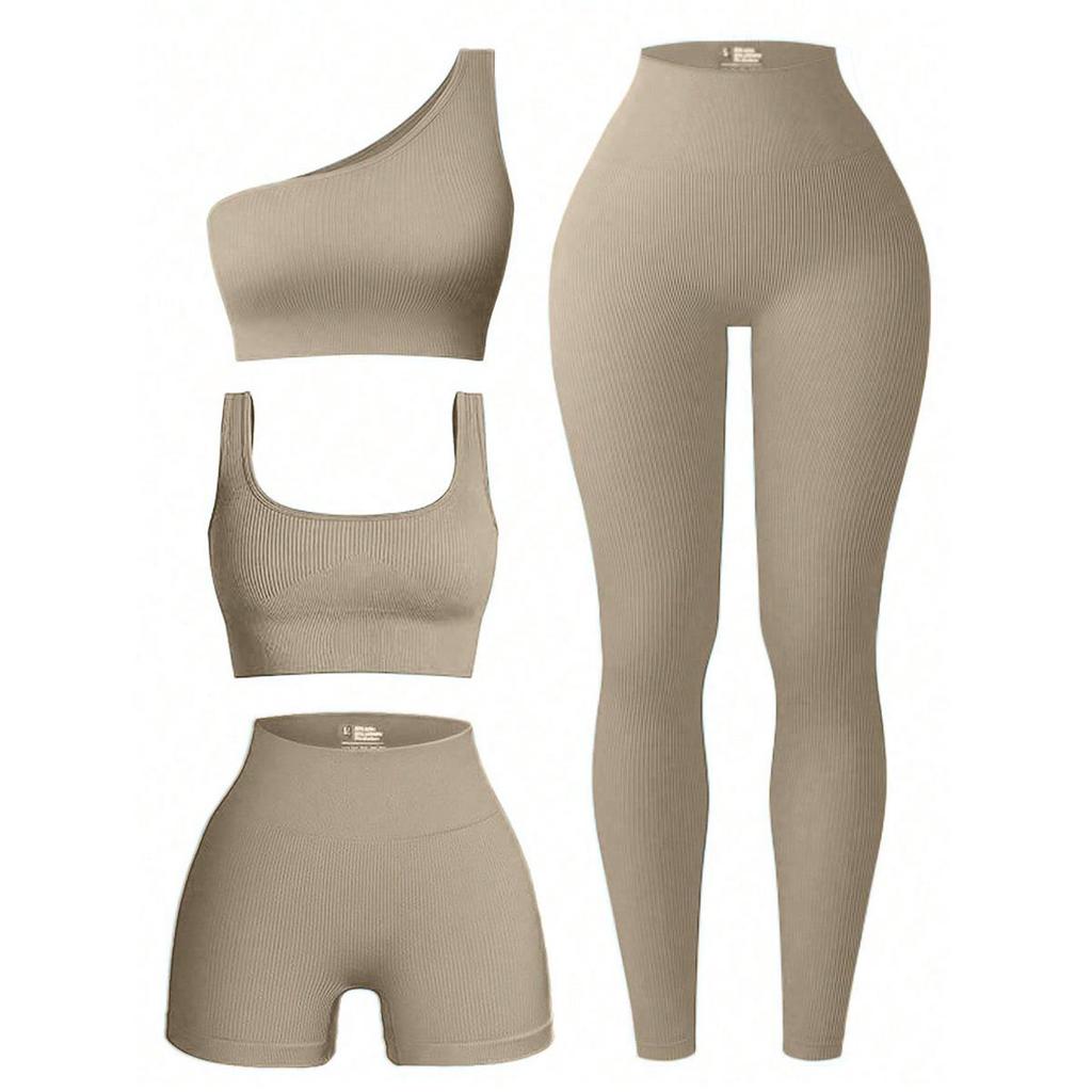 Women's Seamless Yoga Set: High-Elastic Vest and Breathable Sweat-Wicking Gym Tights.