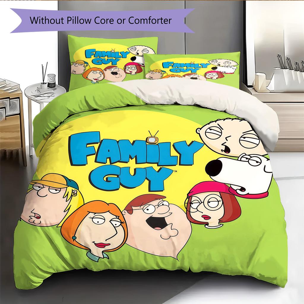 Family Guy2 Pattern Bedding Quilt Set Home Decoration Gift (1 * duvet cover + 2 * pillowcase without core)