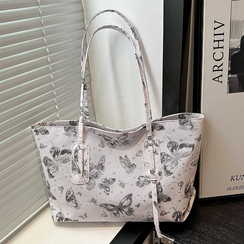 

Большая вместительная сумка-тоут с бабочкой для женщин, весенняя новая модная сумка через плечо, модная простая сумка через плечо для поездок на работу