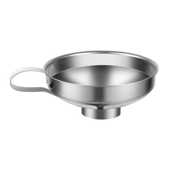 1/2Pcs Stainless Steel Funnel Food Grade Metal with Non-Slip Handle Kitchen Filling Funnel Small