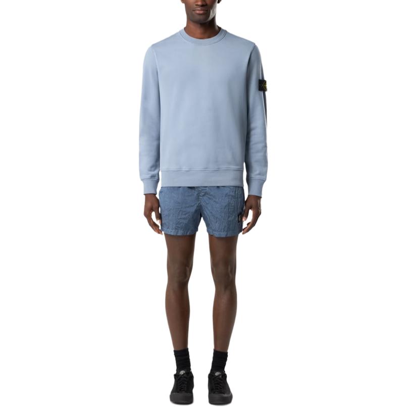 Stone Island SS26 Spring Summer Collection Ribbed Edge Solid Color Left Arm Logo Comfortable Crew Neck Sweatshirt L1S156100060S0051-V0024