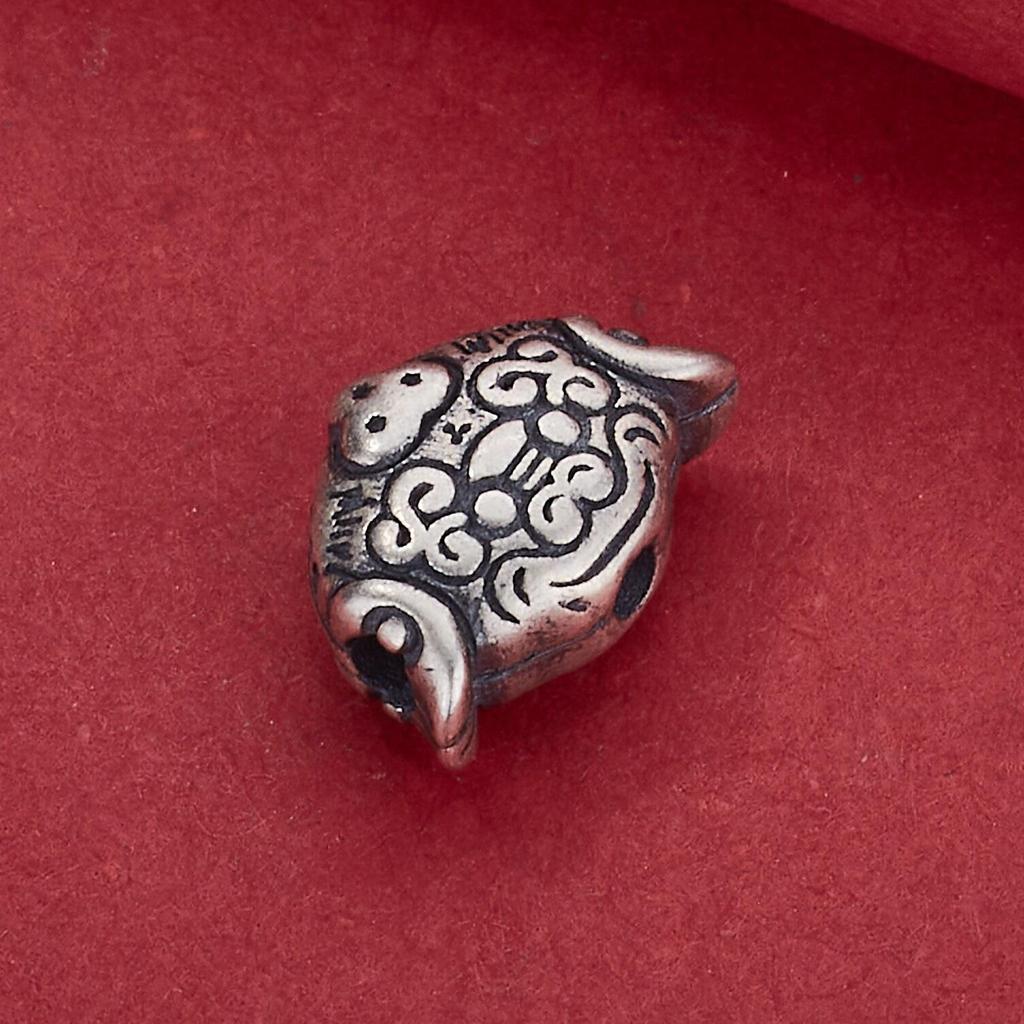 S925 Sterling Silver Mantra & Auspicious Beast Spacer Beads - DIY Beading & Weaving Accessories for Bracelets & Necklaces
