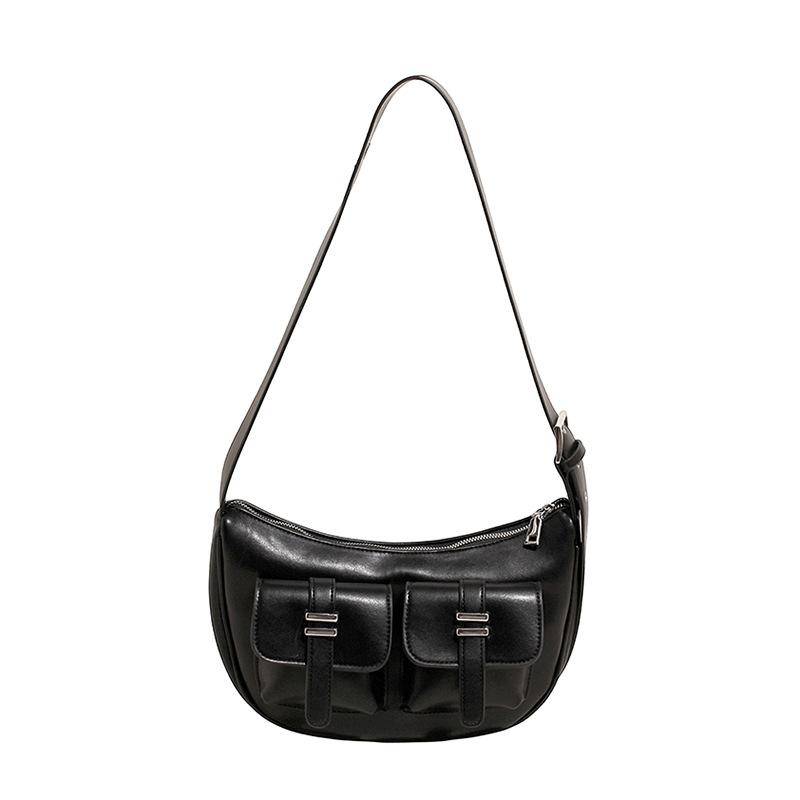 New niche casual crescent bag multi-pocket locomotive bag large capacity shoulder messenger tote bag
