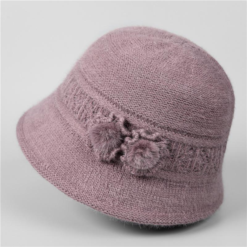 Middle mother hat female winter velvet warm wool hat in the elderly grandma grandma old man cotton hat scarf