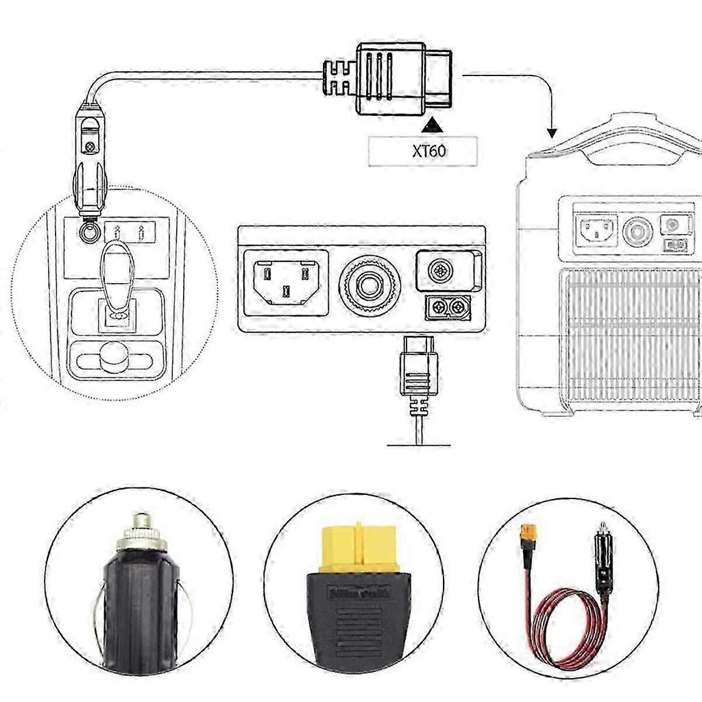 Car Cigarette Lighter To XT60 12V 24V Charging Cable