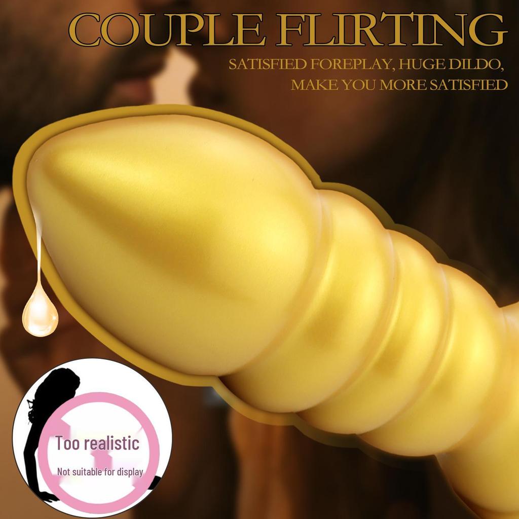 Golden Mushroom Irregular Dildo Beads for Men & Women - Threaded Anal Dilator Adult Toy