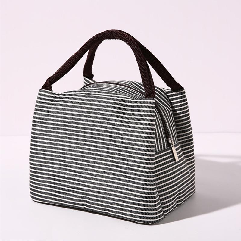 Hot Sale Stripe Women's Kids Lunch Bag Water-Resistant Insulated Picnic Food Storage Container Thermal Handbag Cooler Bag Practical Use