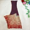 Used [Beautiful Condition] 45rpm Gauze Jacquard Paisley Stole - Ethnic, Fringe, Red x Purple x Multi