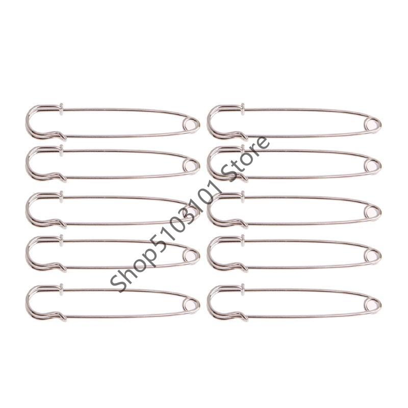 X6HE Heavy Duty 10 Pieces Safety Pins Silver Tone for Sharp Safe Pin DIY Sewing