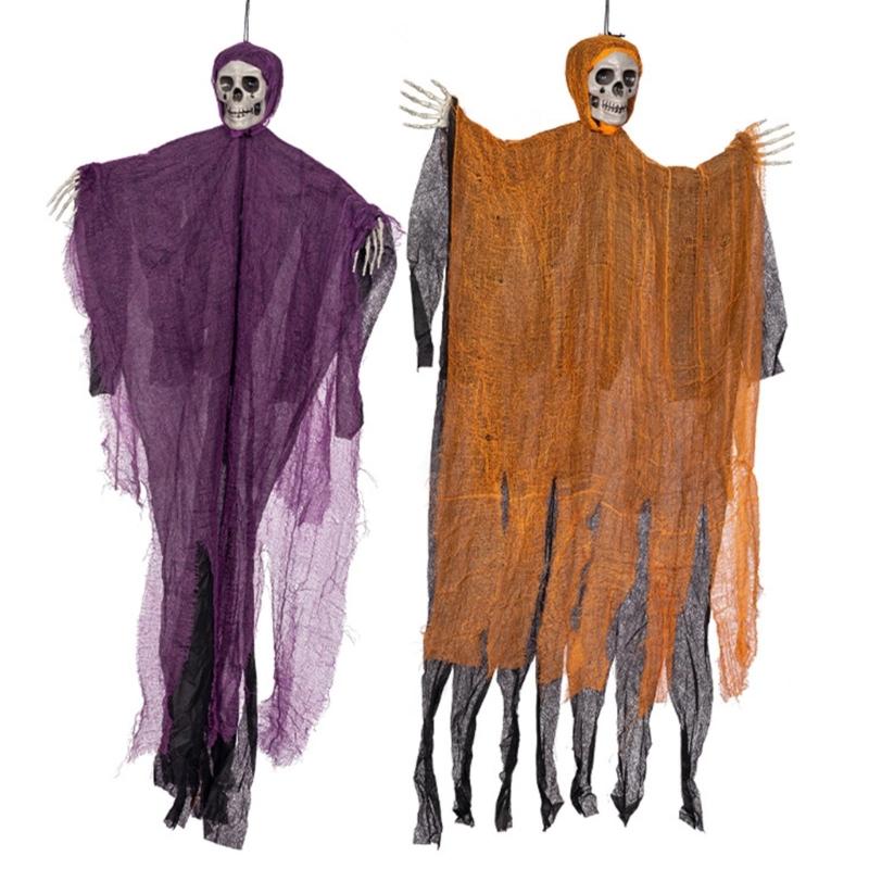 Scary Halloween Skull Hanging Ghost Party Decoration Creepy Skull Ghost Pendant for Halloween Themed Parties
