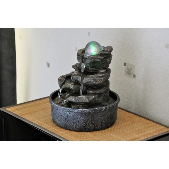 Binnenfontein little rock - zen'light - scfr138 - bruin - rustgevende zen decoratie - led verlichting