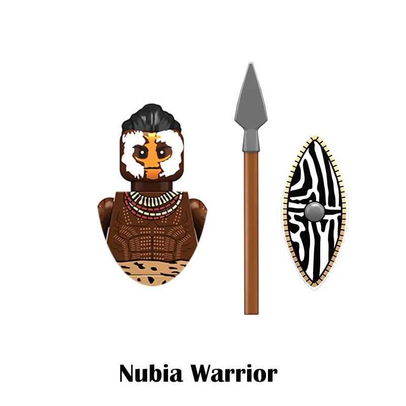 Kids Toys Ancient Egyptian Soldiers Tribal Warriors Cartoon Figures Model Building Blocks Childrens Birthday Gifts