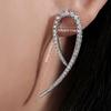 1 Pair, Stylish, Inlaid Synthetic Zircon, Minimalist, Geometric Line Cross Ring