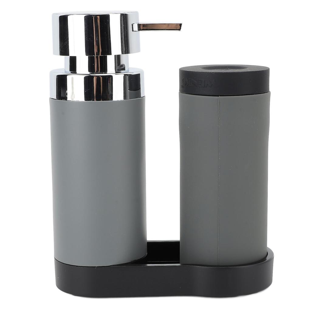 Dish Soap Dispenser Silicone Resin Medium Capacity Anti Drip with Tray Hand Soap Dispenser for