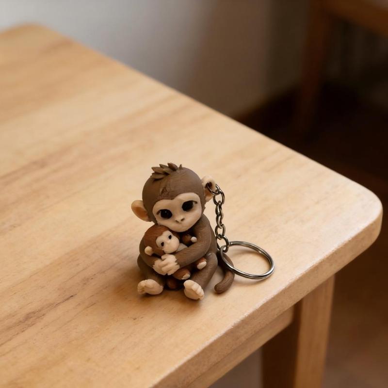 Monkey Keychain Protector For Backpack Cute Cartoon Anime Key Holder Durable Bag Pendant For Kids School Gift