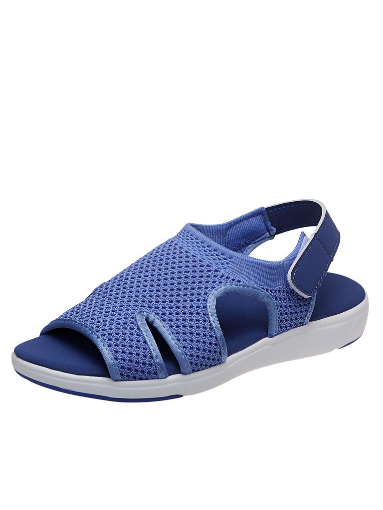 Sommer Neue Damen Sandalen Große Größe Atmungsaktiv Elastisch Flacher Boden Lässige Damenschuhe