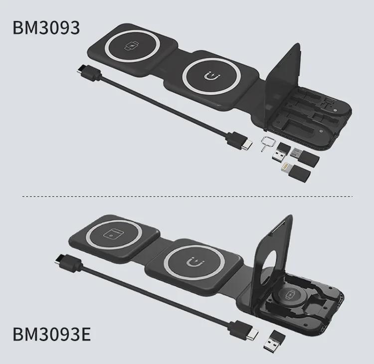 Magnetic 3-in-1 Wireless Charger for Phones, Earbuds, and Watches