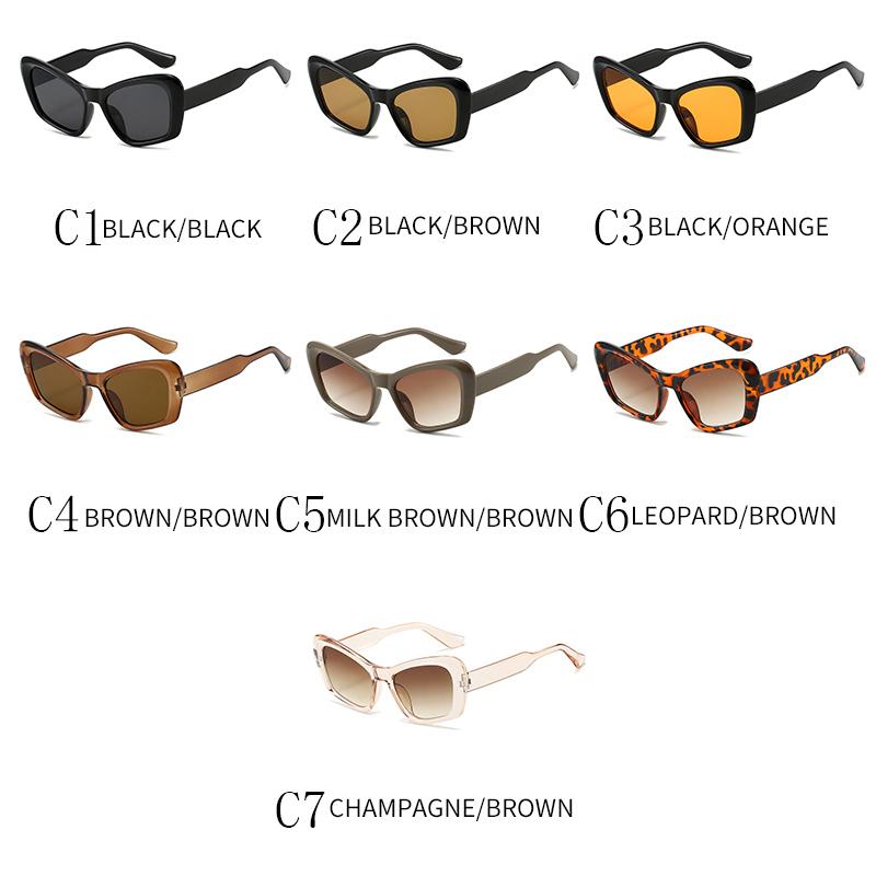 2PACK Vintage Cat Eye Oversized Sunglasses Women Gradient Eyewear Shades Women Black Luxury Square Glasses UV400