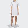 Adidas Neo Logo Solid Color Breathable Sports Casual Short Sleeve Dress Women Dresses White EJ7094