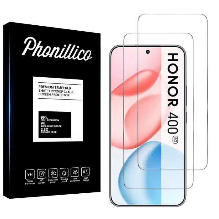 Verre Trempé - Phonillico® - Honor 400 5G - Pack de 2 - Résistant aux rayures - Protection écran