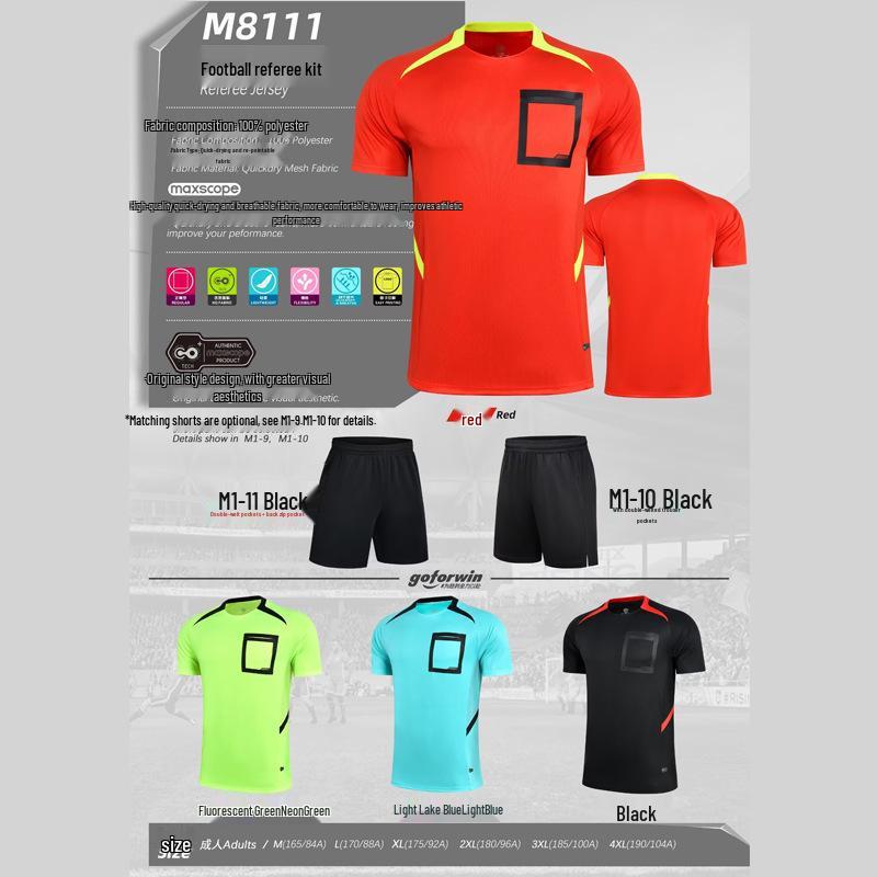 Fußballschiedsrichter Kurzarm-Uniformset für Spiel & Training mit Aufdruck
