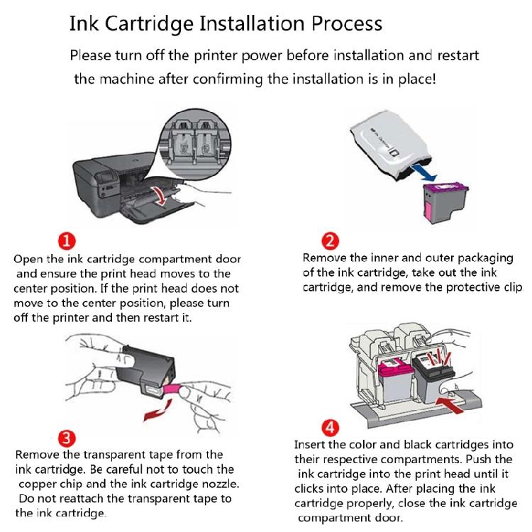 Recycled 67 XXL Ink Cartridge Black/Colored Superior Color Reproduction for 2723 2721 2330 4122 Printers Installation