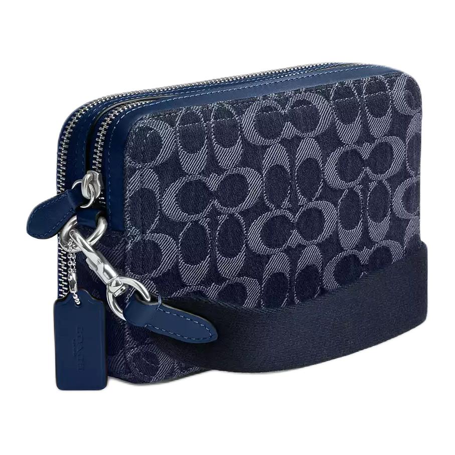 Coach Charter 19 Removable Shoulder Strap Denim Shoulder Bag Small Men shoulder bag Dark-Blue CAM69-DEB