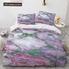 Colourful Marble Bedding Set Purple And Green Marble Duvet Cover Set Men Teens Boy Modern Abstract Art Polyester Comforter Cover