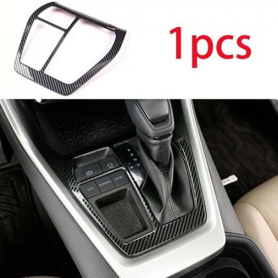 Steel Carbon Fiber Middle Console Gear Shift Trim For Toyota RAV4 - 1PCS