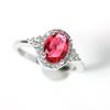 Factory Red Blue Zircon Copper Diamond Ring Popular Engagement Jewelry