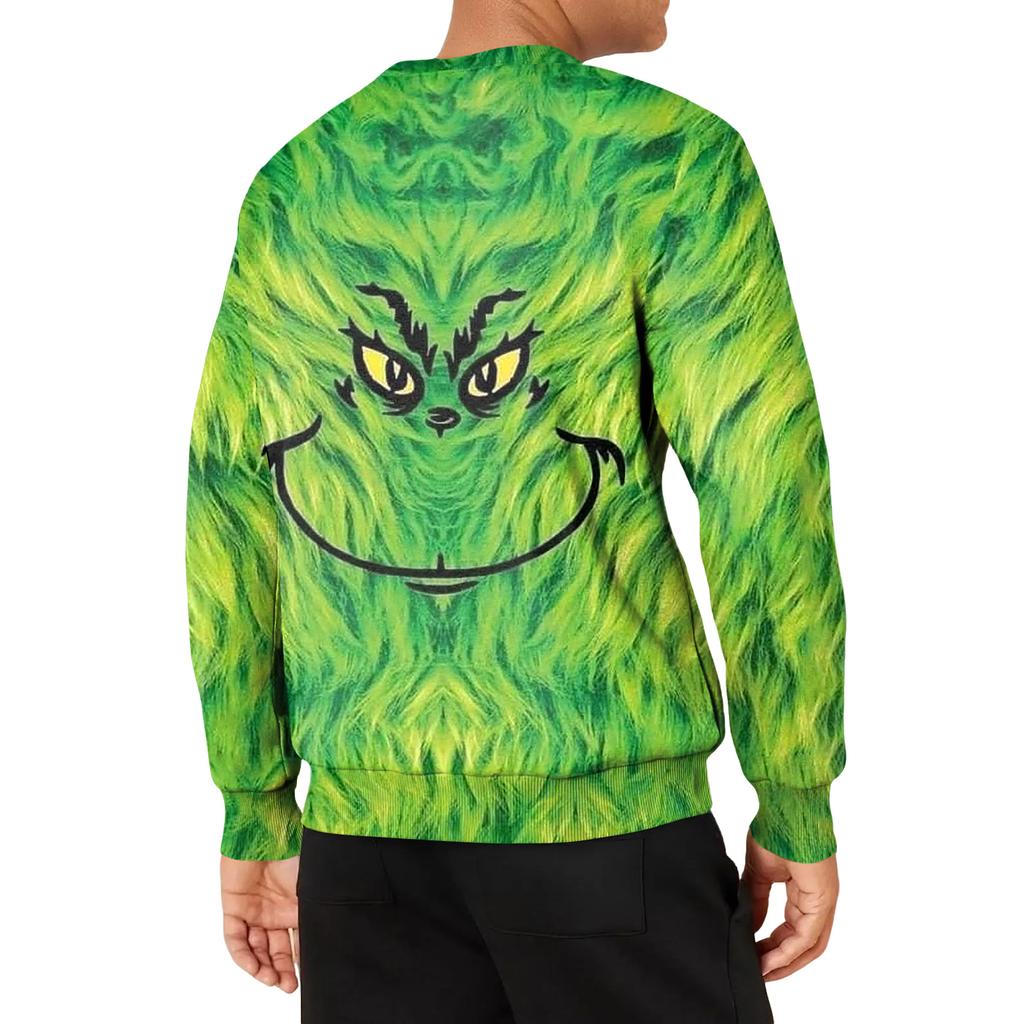 Men's Casual Fashion Printed Round Neck Pullover Sweatshirt