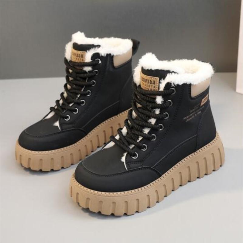 Winter casual fleece ankle boots increase cotton shoes warm women's shoes high top warm sports sneakers shoes C541