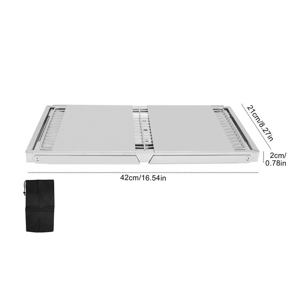 Faltbarer Outdoor-Grill, tragbarer Edelstahl-Grill, Holzkohlegrill für Camping, Terrasse