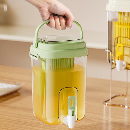 Water Dispenser with Faucet BPA-Free Summer Juice Jug for Fridge 5L Leakproof Iced Tea & Fruit Infuser