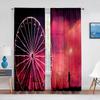 Giant Vertical Revolving Ferris Wheel Tulle Curtains Living Room Bedroom Decor Chiffon Sheer Voile Kitchen Window Curtain Drapes