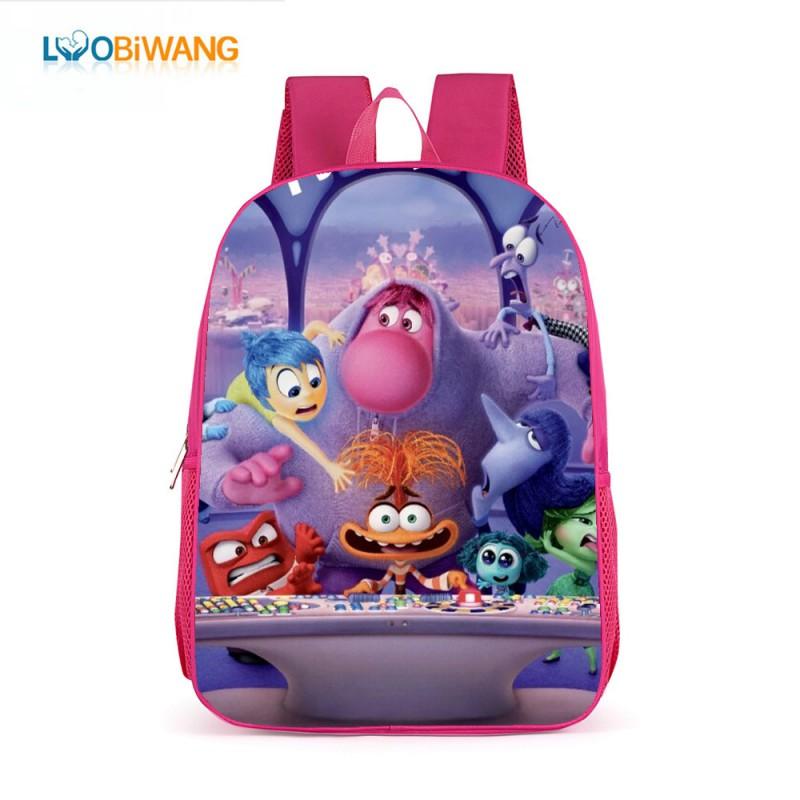 Inside Out 2 Kids School Backpack 17 Inch Oxford Fabric Bag Girls Boys Lightweight Anti-Theft Comfortable Student