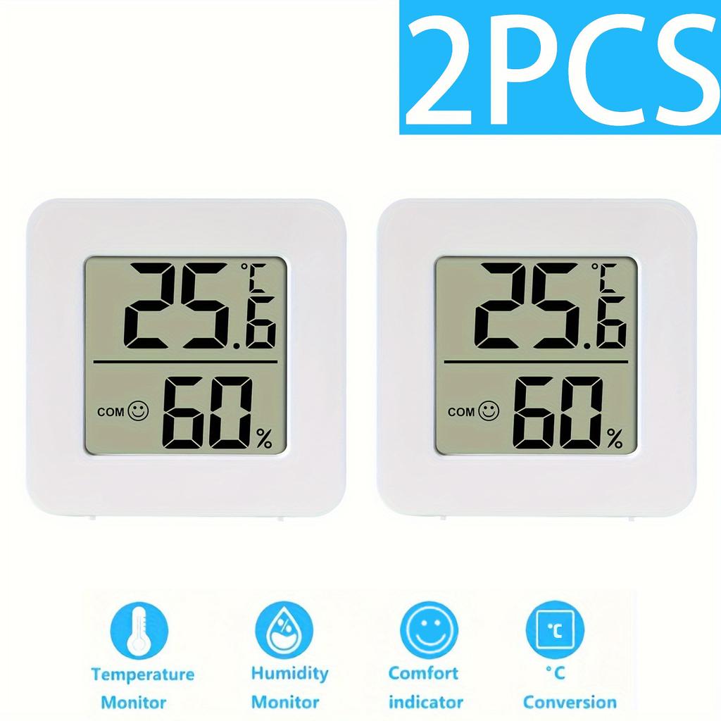 Two Mini LCD Digital Thermometers and Hygrometers (Celsius Only)