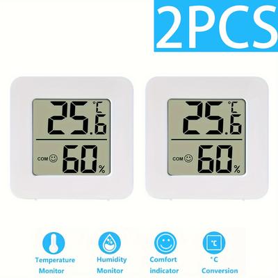 Two Mini LCD Digital Thermometers and Hygrometers (Celsius Only)