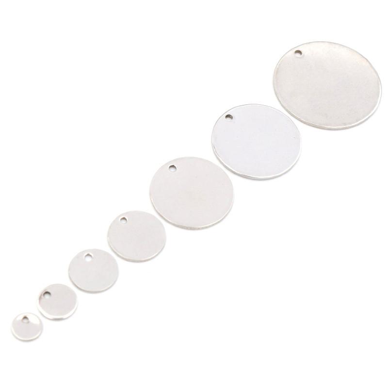6 8 10 12 15 18 20 25mm Charms 316 Stainless Steel Gold Plated Round One Hole Charm DIY Necklace Pendant Jewelry Finding