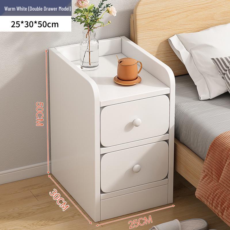 Compact Bedside Table with Storage Shelf for Small Spaces